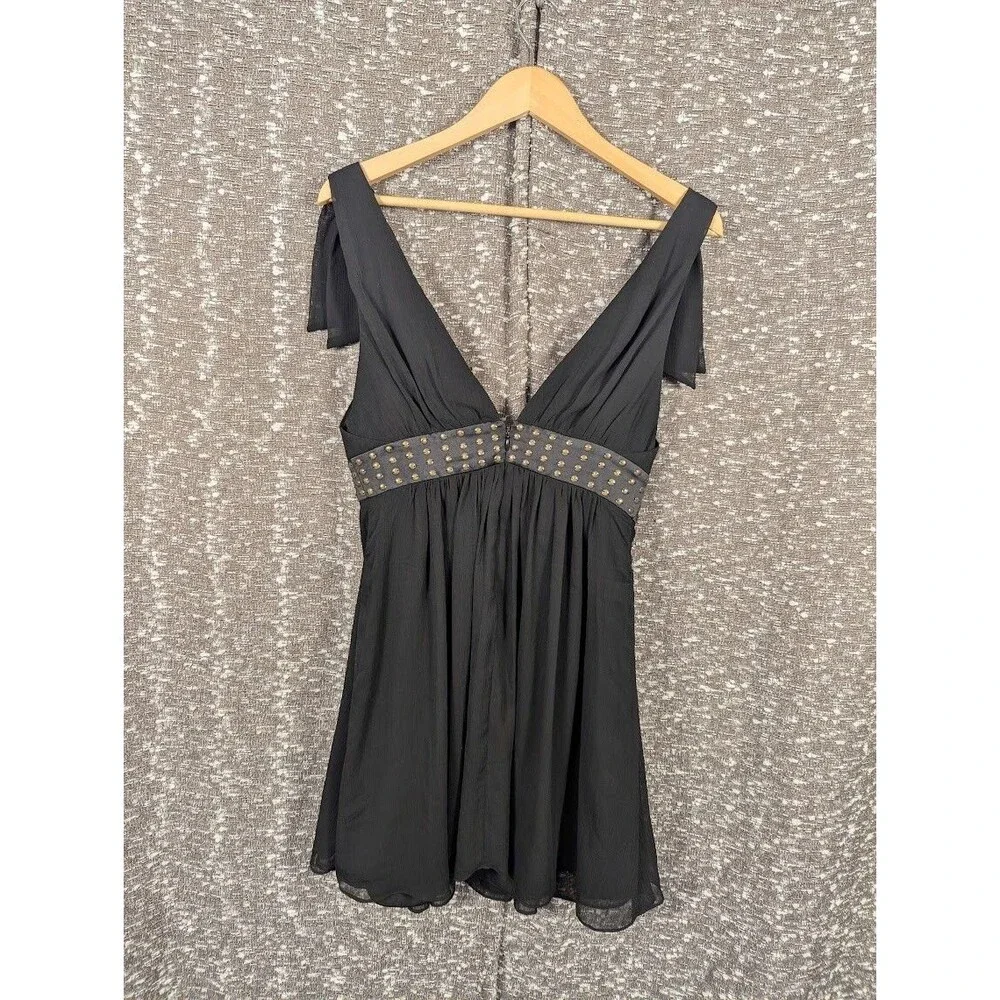 BCBGeneration Black Studded Chiffon Cocktail Dress‎